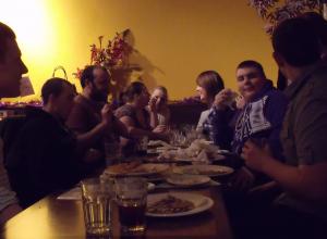 The website crew and The tootie fruities christmas meal with sid and mike