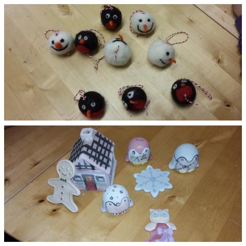 Christmas decorations made by the Helping Hands Group