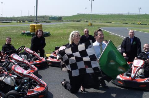 Caring workers back Charity in a Go Kart Challenge