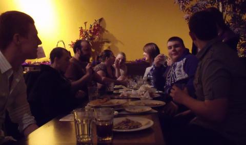 The website crew and The tootie fruities christmas meal with sid and mike